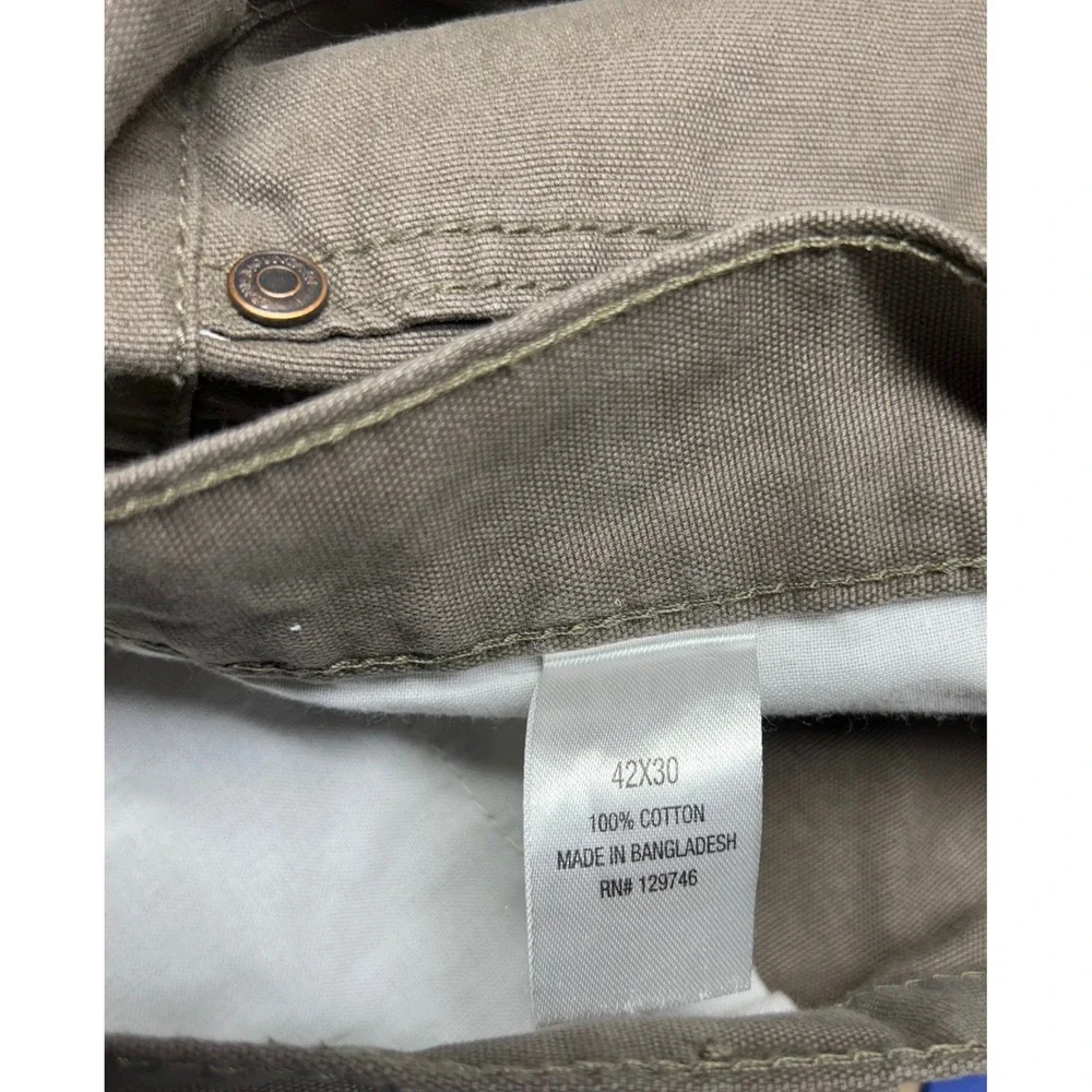 Blue Mountain Mens Canvas Utility Work Pants Brown 42x30